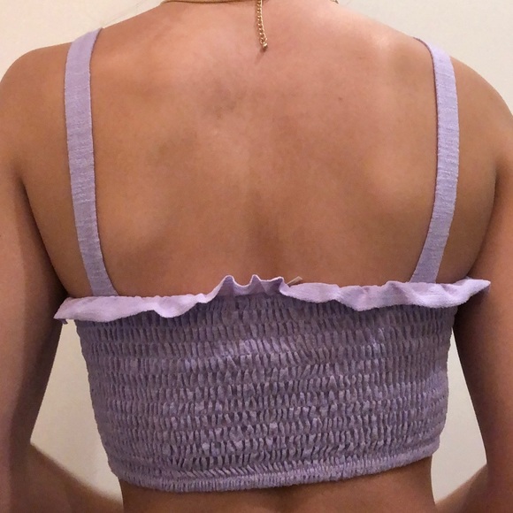 Super cute purple scrunched crop top - Picture 2 of 2